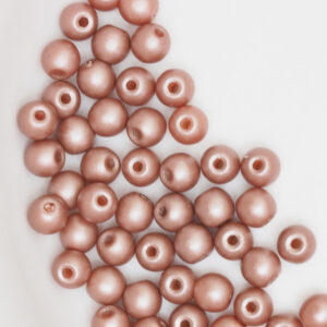 3 mm round glass pearls Powdery - Brown x 80 pc(s)