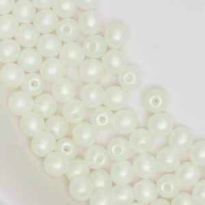 3 mm round glass pearls Powdery - Ivory x 80 pc(s)