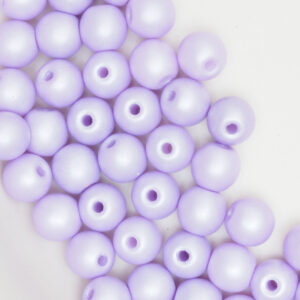 4 mm round glass pearls Powdery - Pastel Purple x 60 pc(s)