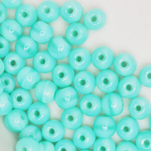 4 mm round glass pearls Opaque Azure Turquoise x 60 pc(s)