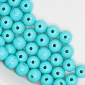 4 mm round glass pearls Opaque Turquoise x 60 pc(s)