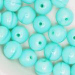 6 mm round glass pearls Opaque Azure Turquoise x 40 pc(s)