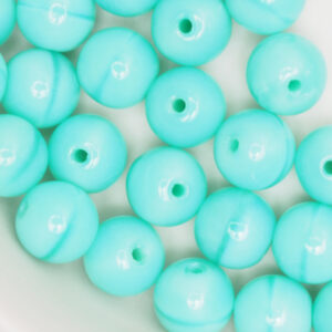 6 mm round glass pearls Opaque Azure Turquoise x 40 pc(s)
