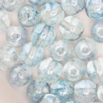 6 mm round glass pearls Luster - Blue x 40 pc(s)
