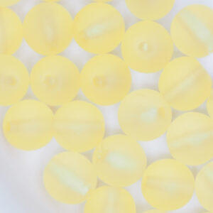 6 mm round glass pearls Matte - Lightt Topaz x 40 pc(s)