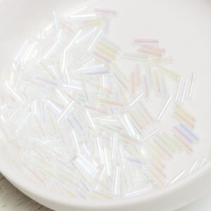 Miyuki Slender Bugle 6 mm SLB136-250 Clear Transparent Rainbow x 5 g