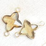 15x20 mm star crystal connector Gold x 2 pc(s)