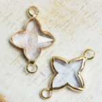 15x20 mm star crystal connector Transparent Purple x 2 pc(s)