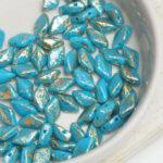 5x8 mm Gemduo Gold Splash - Blue Turquoise x 10 g
