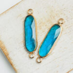 7x21 mm elongated crystal connector Blue x 2 pc(s)