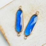 7x21 mm elongated crystal connector Dark Blue x 2 pc(s)