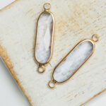 7x21 mm elongated crystal connector Transparent Purple x 2 pc(s)