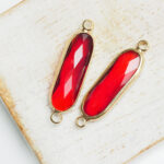 7x21 mm elongated crystal connector Red x 2 pc(s)