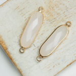 7x21 mm elongated crystal connector White Opal x 2 pc(s)