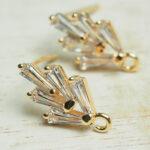 7.5x14.5 mm gold Earstud Art Deco x 2 pc(s)