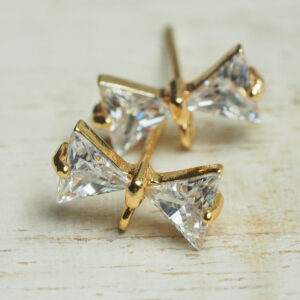 6x12 mm gold Earstud Bowtie x 2 pc(s)