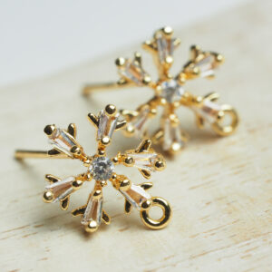 11 mm gold Earstud Snowflake x 2 pc(s)