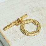 14x19 mm gold O-T Clasp Flower Field x 1 pc(s)
