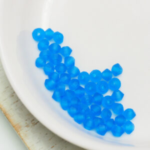 3 mm Preciosa bicone beads Capri Blue Matt x 50 pc(s)