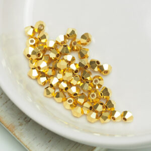 3 mm Preciosa bicone beads Crystal Aurum x 50 pc(s)