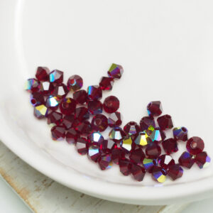 3 mm Preciosa bicone beads Siam AB x 50 pc(s)