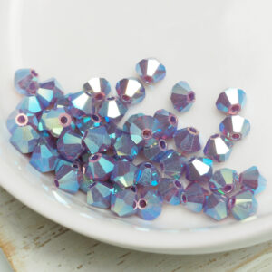4 mm Preciosa bicone beads Amethyst Opal AB 2x x 50 pc(s)