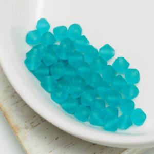4 mm Preciosa bicone beads Blue Zircon Matt x 50 pc(s)
