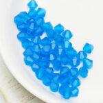 4 mm Preciosa bicone beads Capri Blue Matt x 50 pc(s)