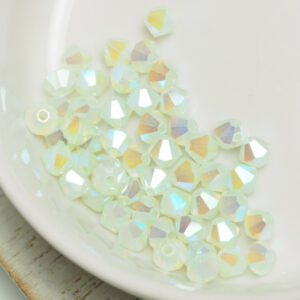 4 mm Preciosa bicone beads Chrysolite Opal AB 2x x 50 pc(s)