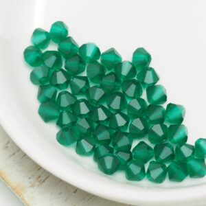 4 mm Preciosa bicone beads Emerald Matt x 50 pc(s)