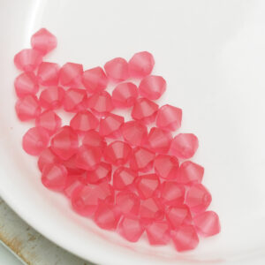 4 mm Preciosa bicone beads Indian Pink Matt x 50 pc(s)