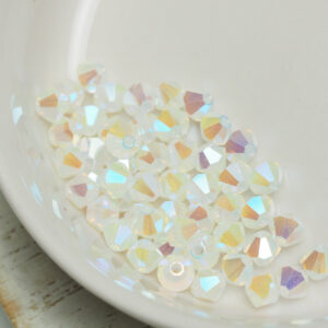 4 mm Preciosa bicone beads White Opal AB 2x x 50 pc(s)