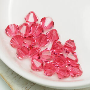 6 mm Preciosa bicone beads Indian Pink x 20 pc(s)