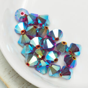 6 mm Preciosa bicone beads Siam AB 2x x 20 pc(s)