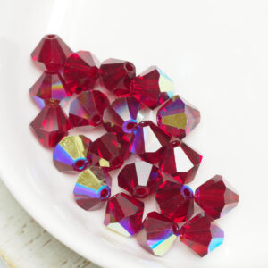 6 mm Preciosa bicone beads Siam AB x 20 pc(s)