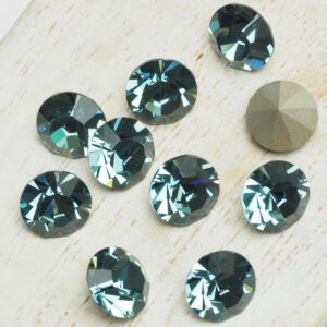 8 mm Preciosa crystal chaton Smoked Sapphire x 6 pc(s)