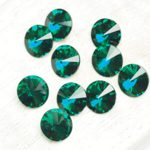 8 mm Preciosa crystal rivoli Emerald x 6 pc(s)