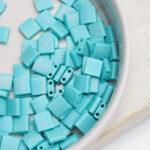 Miyuki Tila 412FR Opaque Turquoise Green Matted AB x 5 g