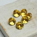 8 mm chaton glass cabochon Light Topaz x 6 pc(s)