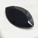 17x32 mm navette glass cabochon Jet x 1 pc(s)
