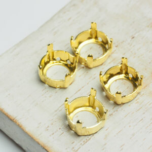 10 mm gold round claw for cabochon x 4 pc(s)