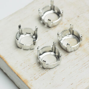 10 mm silver round claw for cabochon x 4 pc(s)