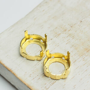 12 mm gold round claw for cabochon x 2 pc(s)