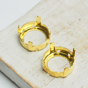 14 mm gold round claw for cabochon x 2 pc(s)
