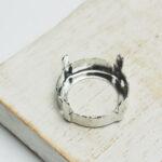 18 mm silver round claw for cabochon x 1 pc(s)