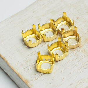 8 mm gold round claw for cabochon x 6 pc(s)