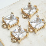 7x11 mm square crystal connector Transparent  x 4 pc(s)