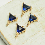 8x11 mm triangle crystal connector Royal Blue  x 4 pc(s)
