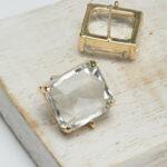 14x15 mm earstud Rectangle Transparent  x 2 pc(s)