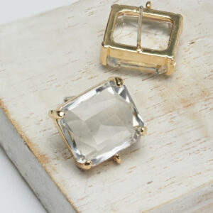 14x15 mm earstud Rectangle Transparent  x 2 pc(s)